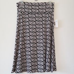Black White LuLaRoe Azure Skirt Sz M NWT